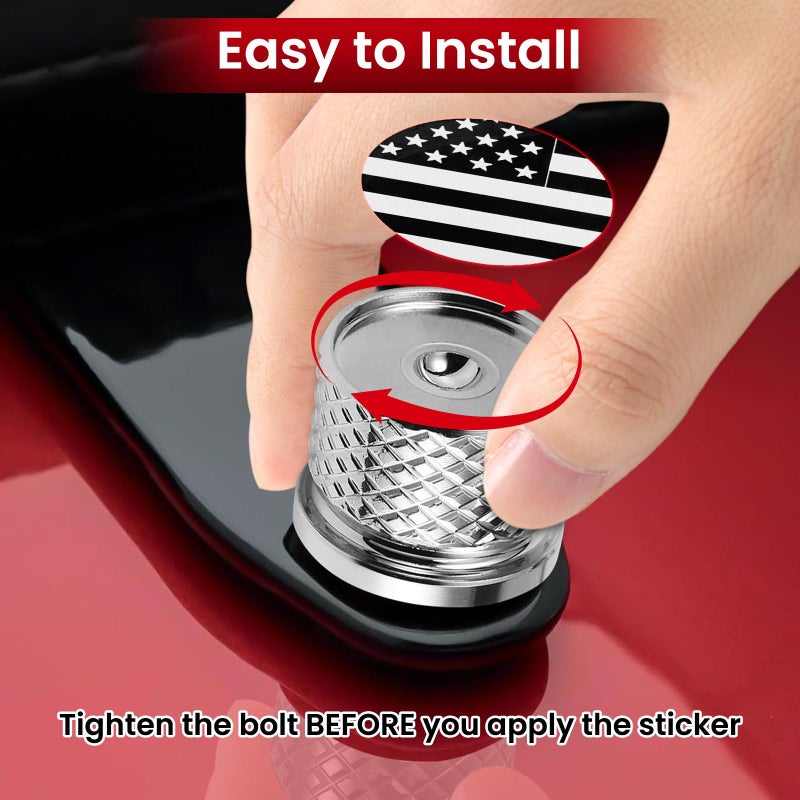 GUAIMI Stainless Knurled Fender Seat Bolt Screw 1/4"-20 Thread Compatible with Harley 1996-2026 Sportster Dyna Softail Touring CVO - American Flag -Chrome - Image 4
